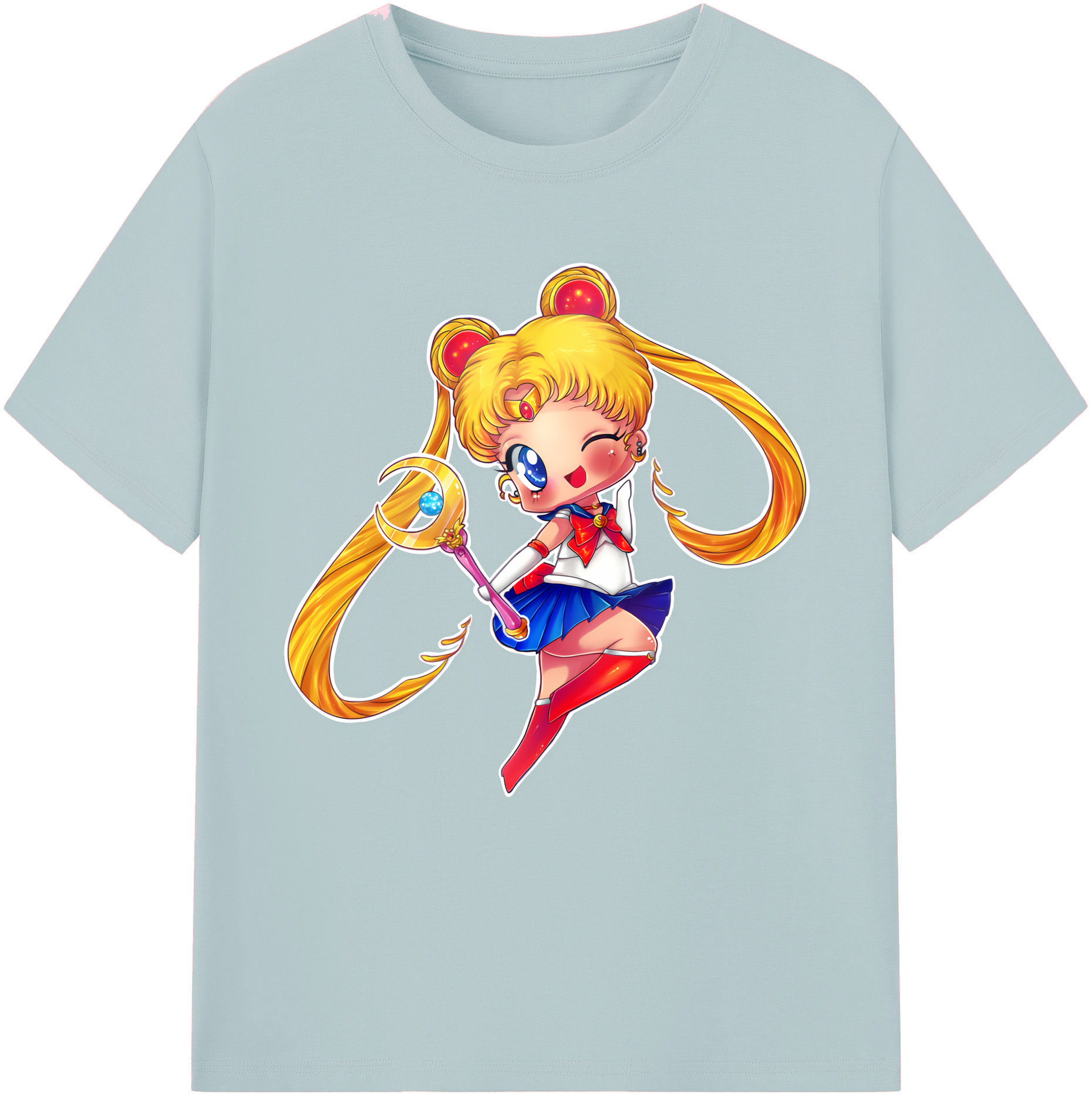 （画像用） 美少女戦士セーラームーン 月野 うさぎ つきの うさぎ Sailor Moon Tsukino Usagi 綿100％半袖Tシャツ（フロントプリント）